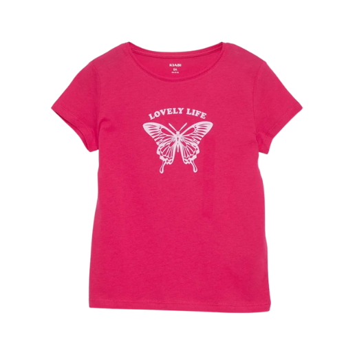 KIABI Pink Butterfly T-Shirt